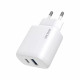СЗУ Proove Silicone Power 2 30W (Type-C + USB) + Cable Type-C to Type-C (1m) (white)